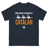 Thumbnail for T-shirt Catalogne marine - Mon groupe sanguin est catalan
