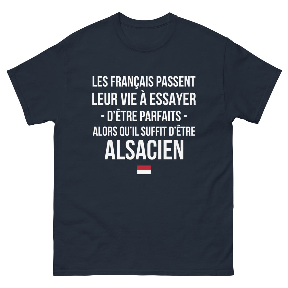 T-shirt Alsacien marine - Fierté et humour en Alsace