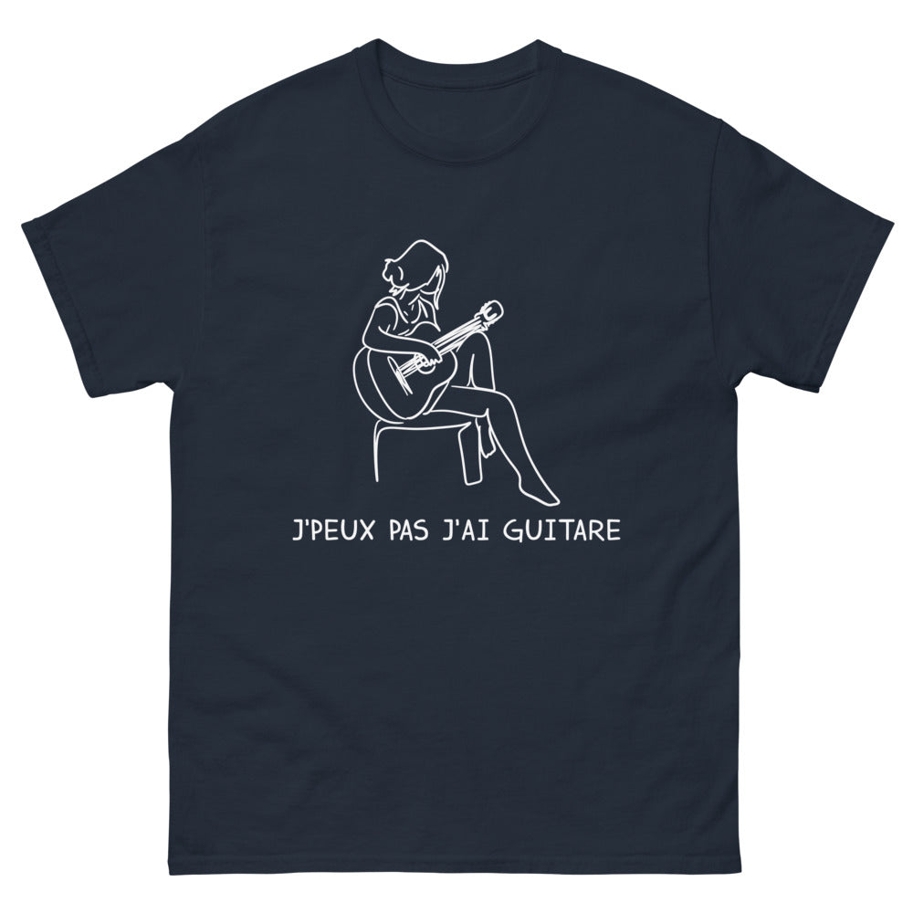 T-shirt Amoureux de la Musique marine - J'peux pas j'ai guitare