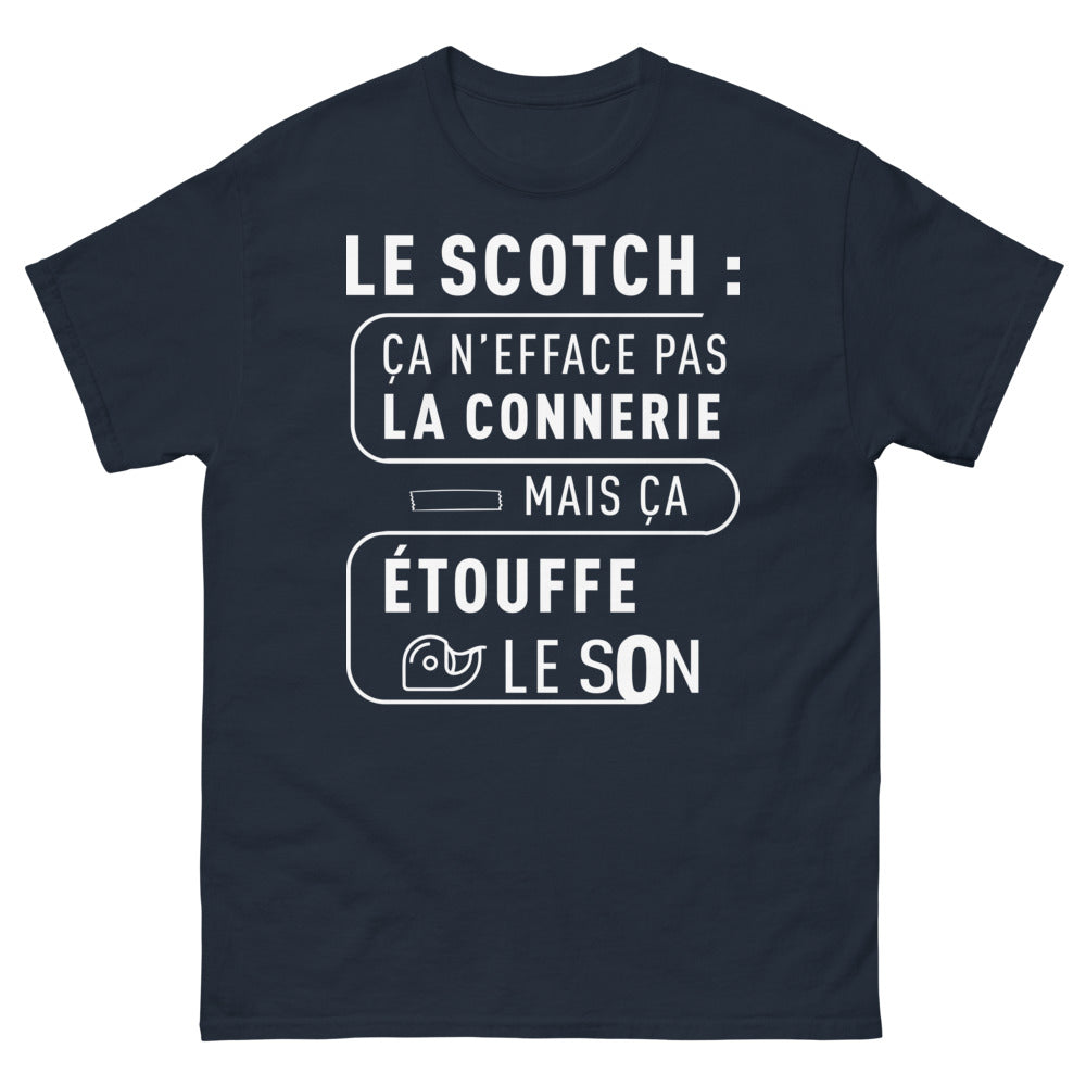 T-shirt humour bleu marine - Connerie étouffée avec ironie