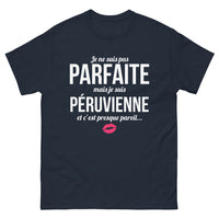 Thumbnail for T-shirt Pérou marine - Je ne suis pas parfaite mais je suis Péruvienne
