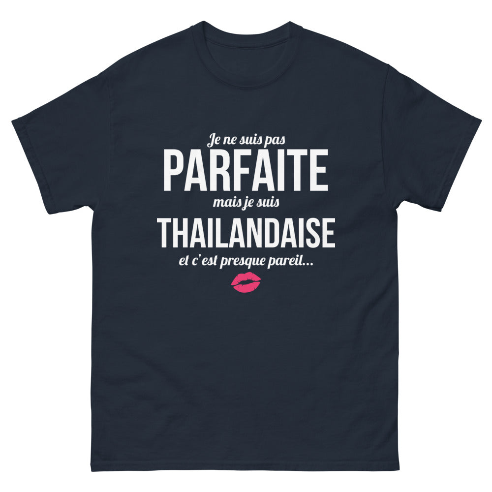T-shirt Thaïlandaise marine - Je ne suis pas parfaite mais presque