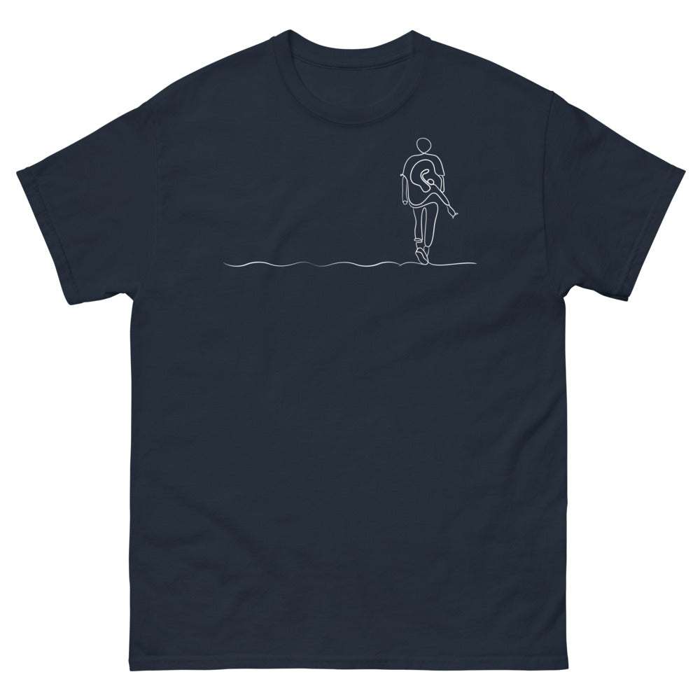 T-shirt Bretagne marine - illustration d'un homme sur un autre