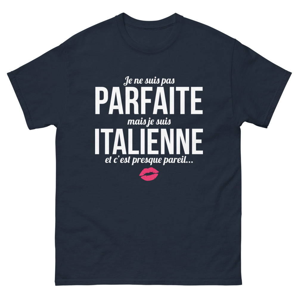 T-shirt Italie marine - Je ne suis pas parfaite, mais Italienne