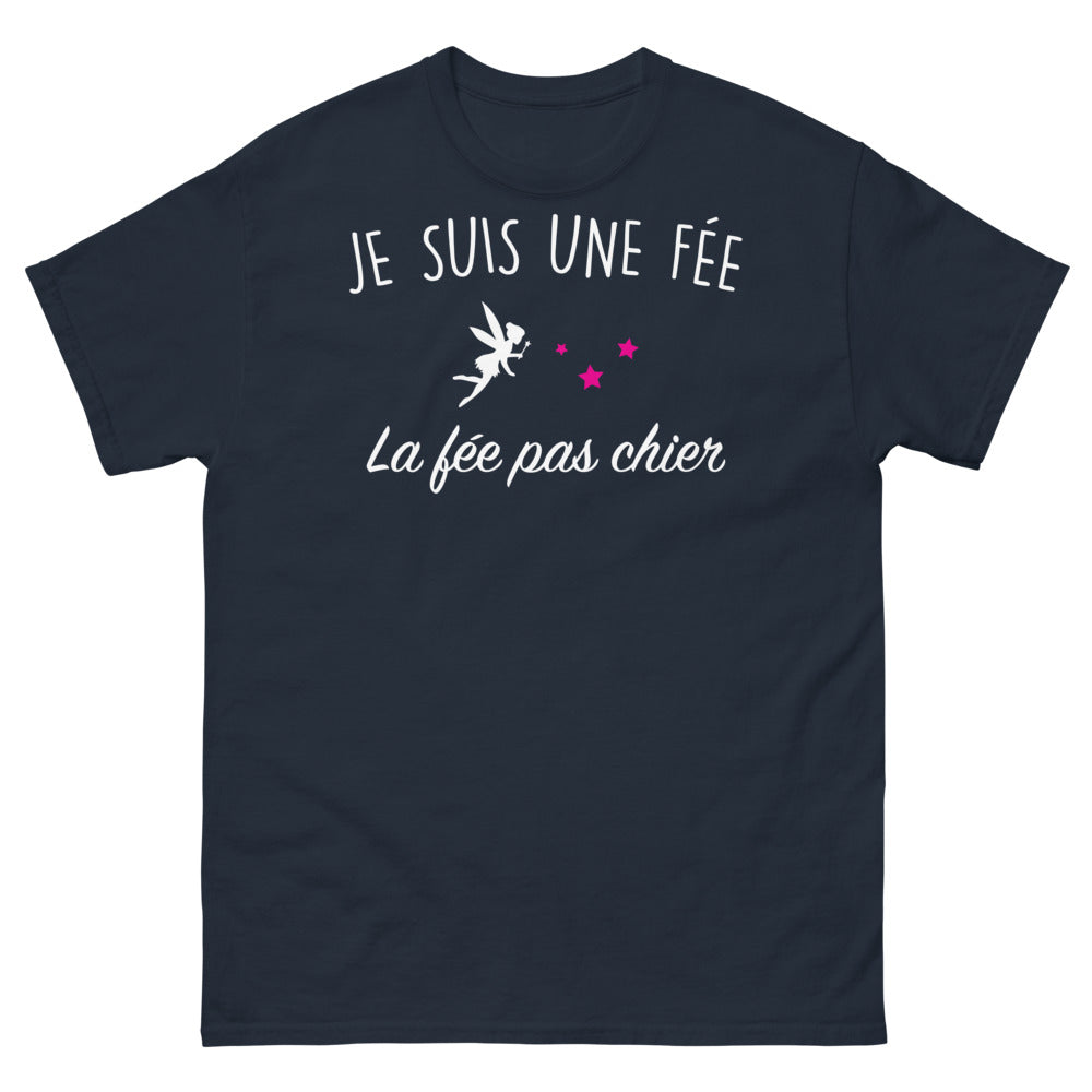 T-shirt humour noir dos - Je suis une fée, la fée pas chier