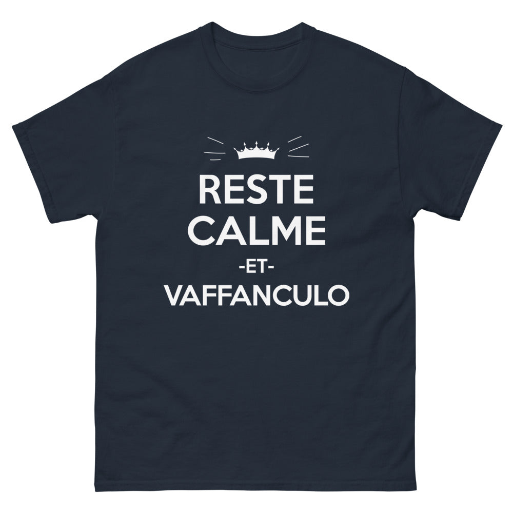 T-shirt Italie marine - Reste calme et vaffanculo