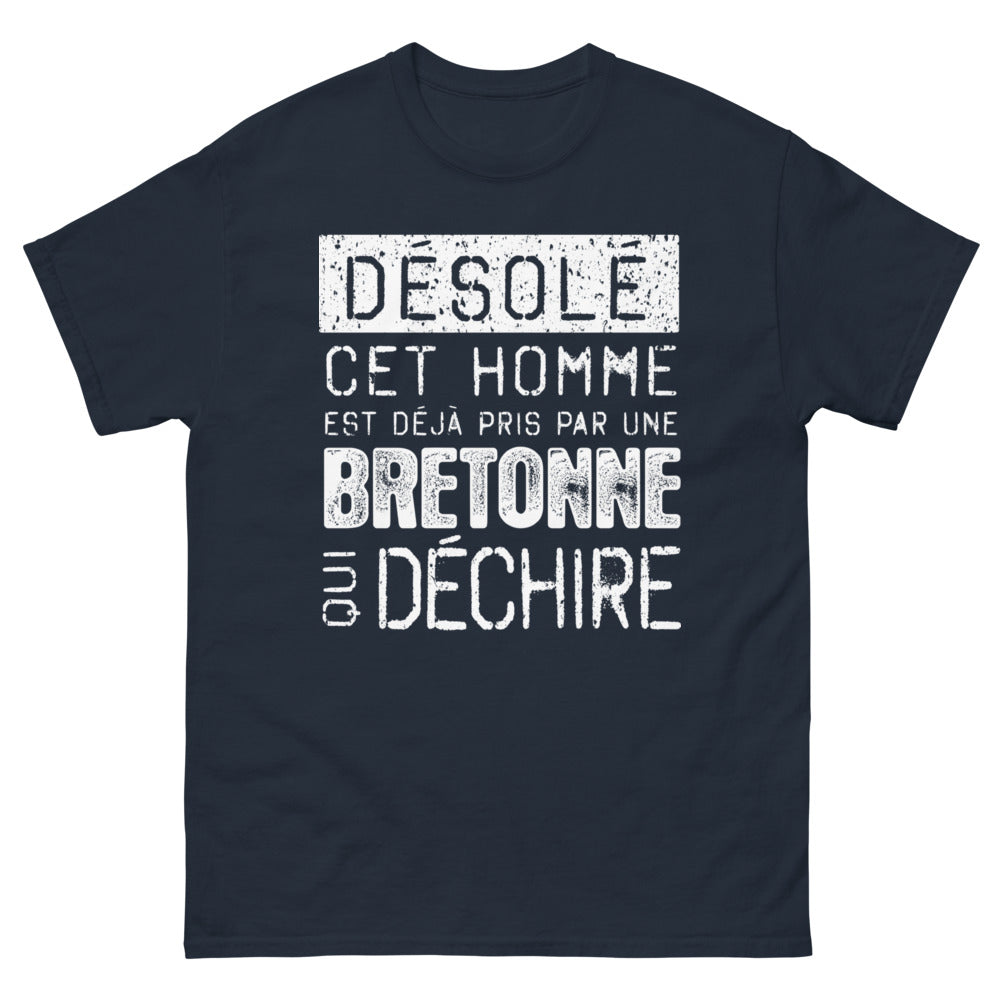 T-shirt Bretagne marine - Désolé, cet homme est déjà pris