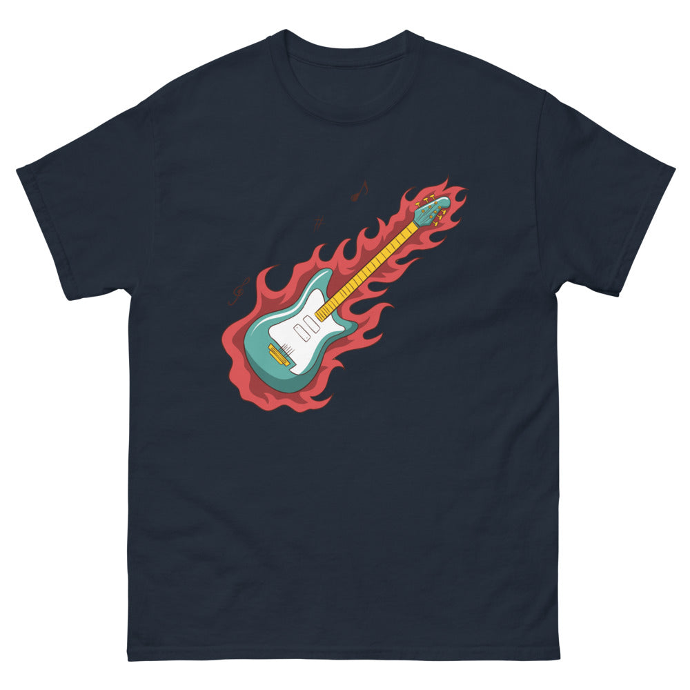 T-shirt Musique noir dos - Passion pour la guitare en feu