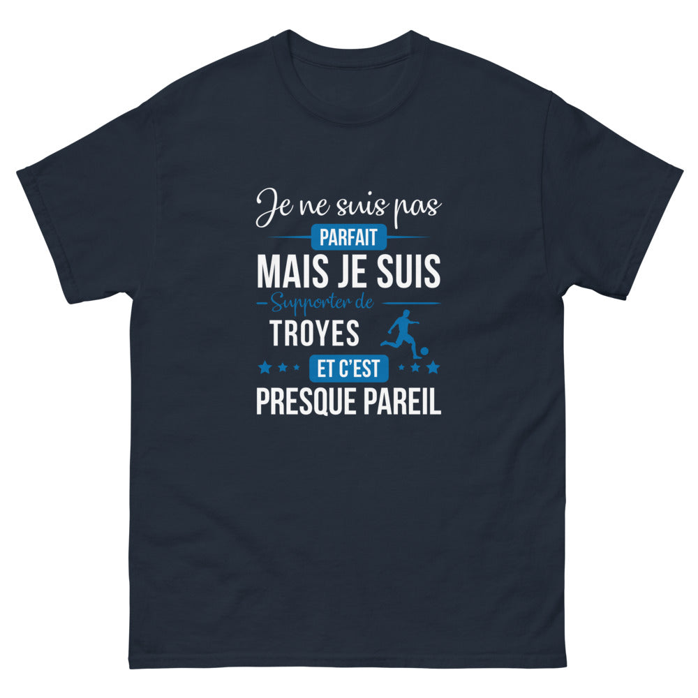 T-shirt Troyes marine - Je ne suis pas parfait, mais supporter