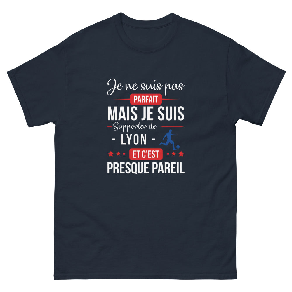 T-shirt Lyon marine - Je ne suis pas parfait, mais supporter