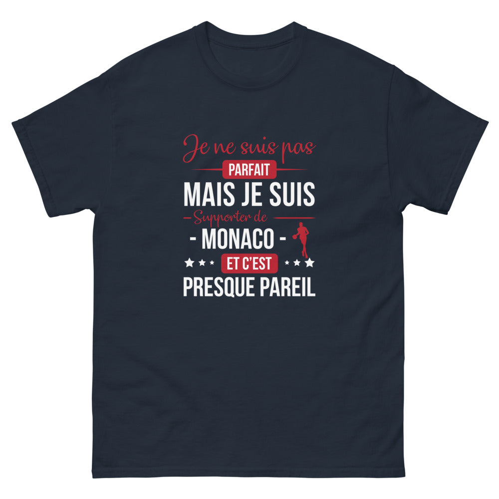 T-shirt Monaco marine - Je ne suis pas parfait mais supporter