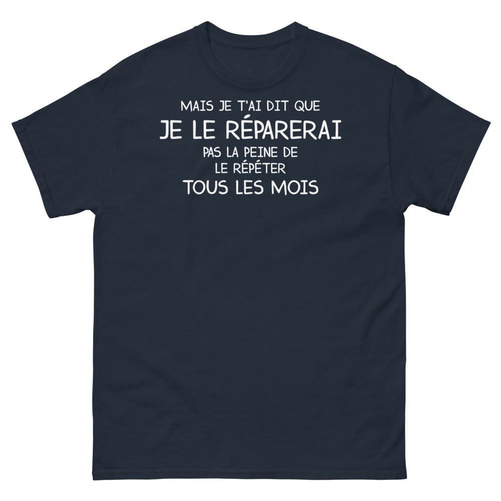 T-shirt Bretagne marine - Réparer, pas besoin de répéter