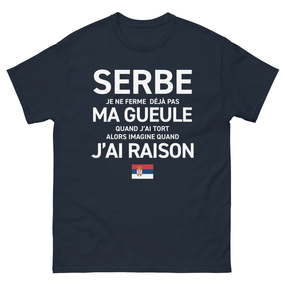 T-shirt Serbe marine - Je ne ferme pas ma gueule
