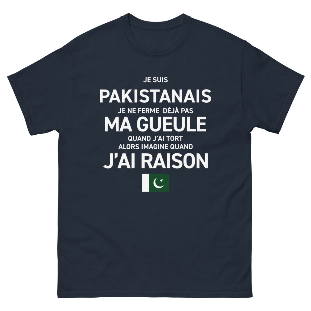 T-shirt Pakistan marine - Message audacieux et engagé