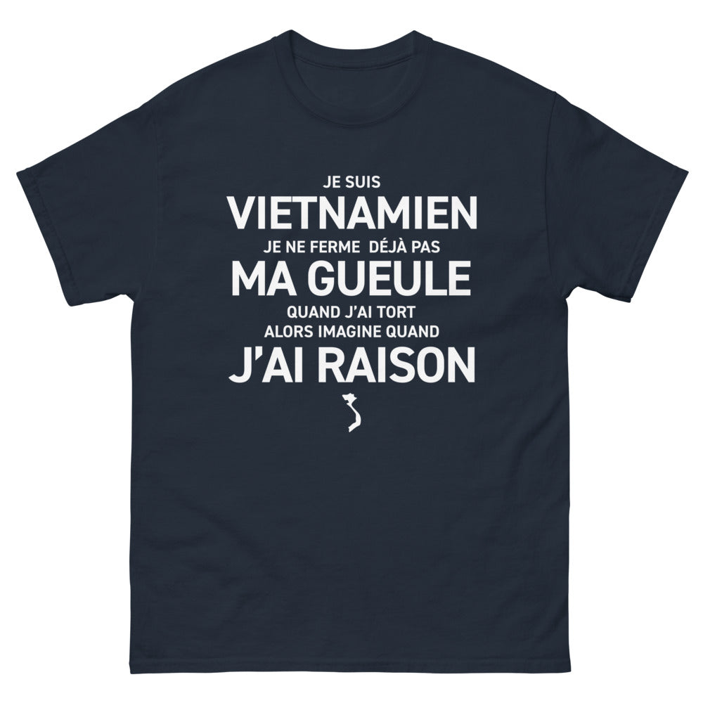 T-shirt Vietnam marine - Je suis Vietnamien, je ne ferme pas ma gueule