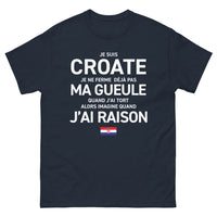 Thumbnail for T-shirt Croate marine - Je Ne Ferme Pas Ma Gueule