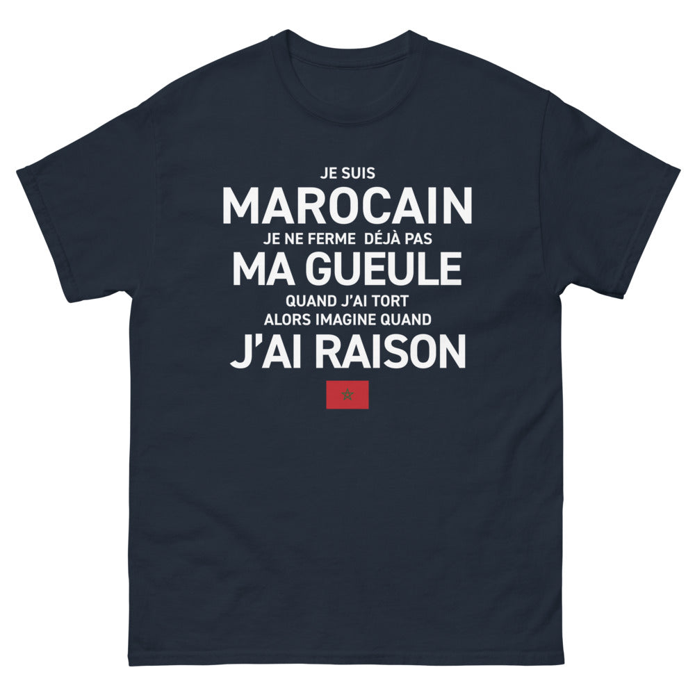 T-shirt Marocain marine - Je ne ferme pas ma gueule avec humour