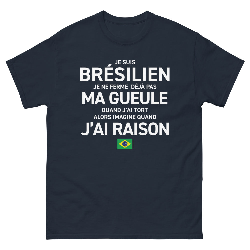 T-shirt Brésilien marine - Ne Ferme Pas Ta Gueule