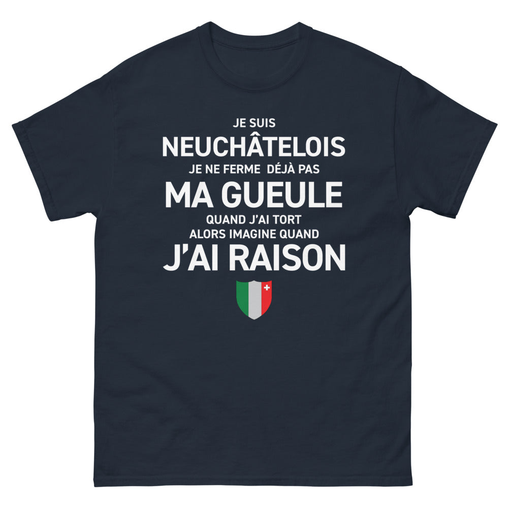 T-shirt Neuchâtelois marine - Fier de mes convictions
