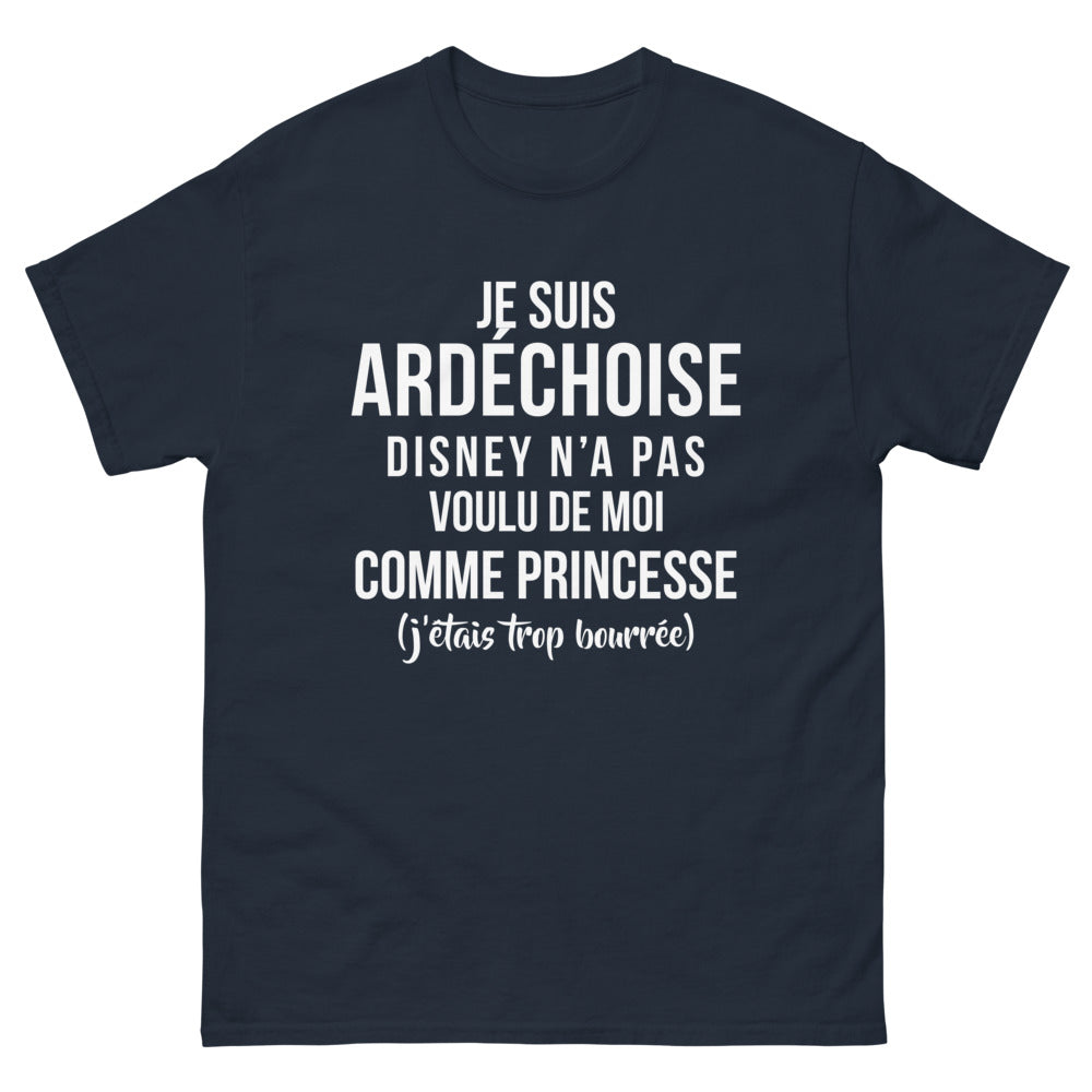 T-shirt Ardéchoise marine - Je suis trop bourrée pour Disney