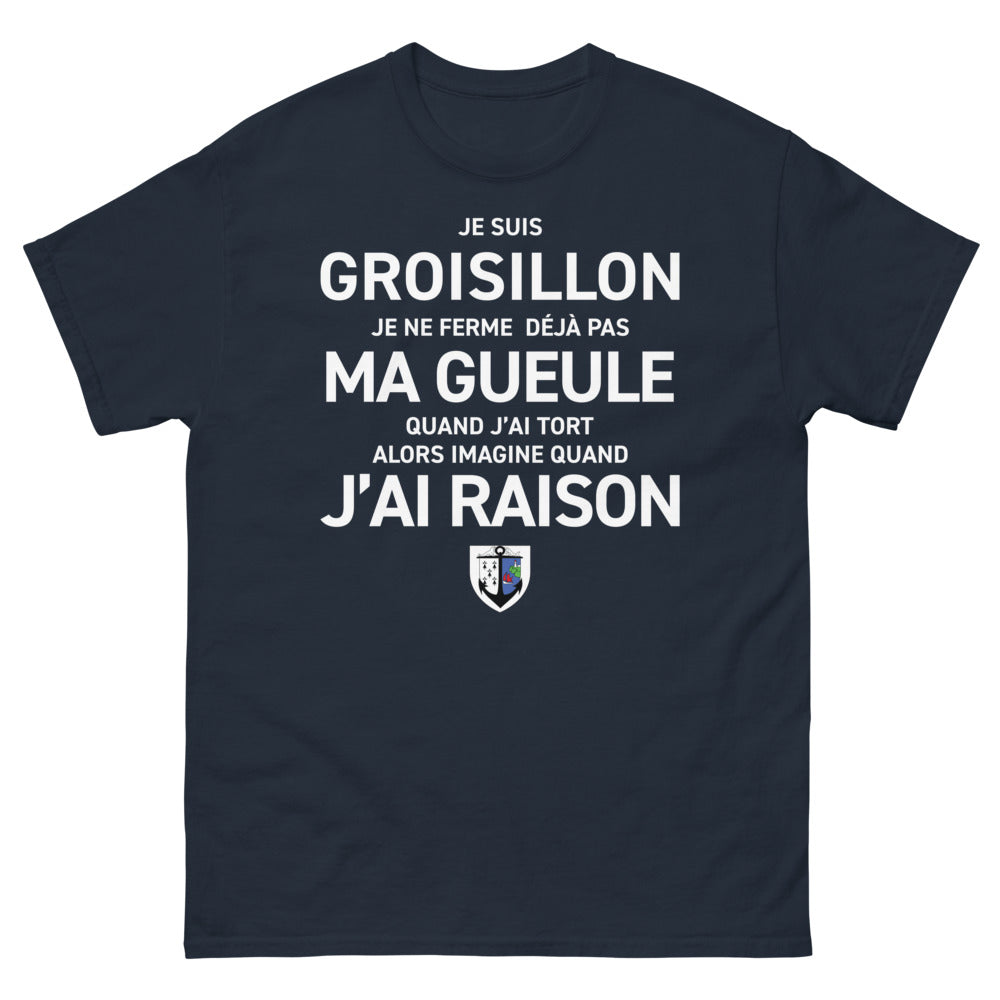 T-shirt Groisillon marine - Je suis Groisillon avec humour
