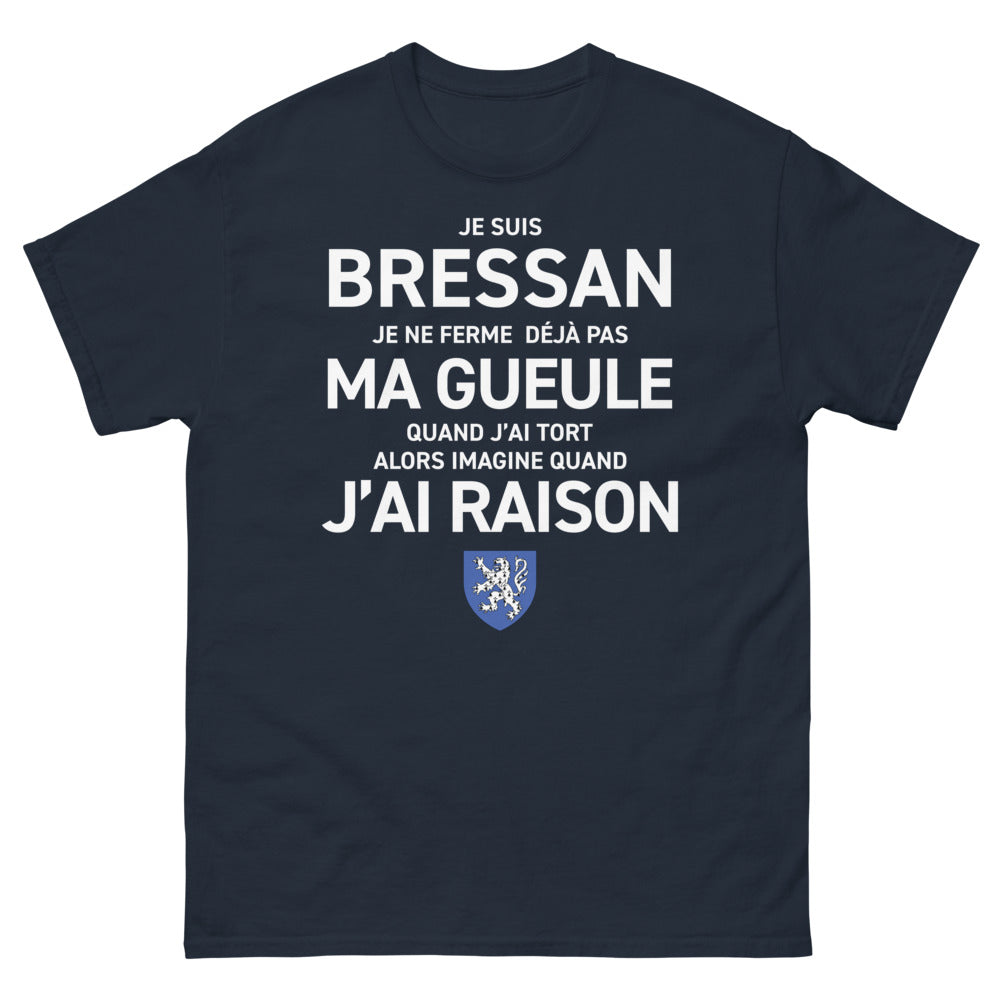 T-shirt Bressan marine - Je suis Bressan, fier et comique