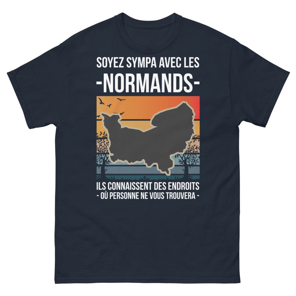 T-shirt Normand marine - Soyez sympa avec les Normands
