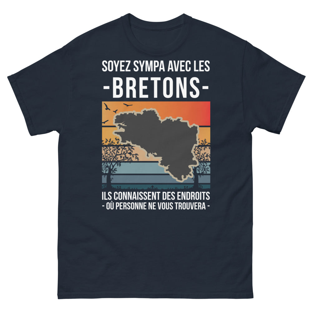 T-shirt Bretagne marine - Soyez sympa avec les Bretons