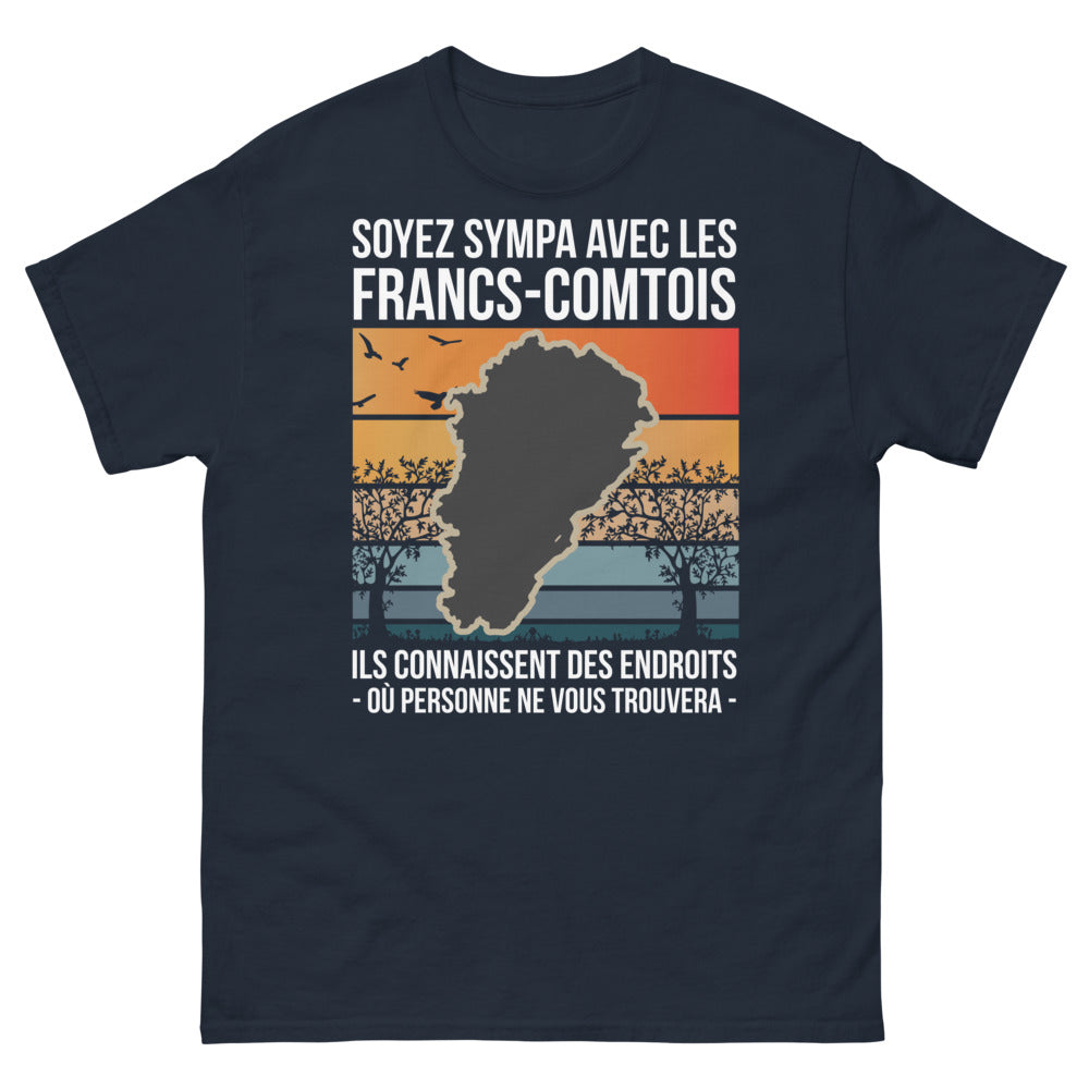 T-shirt Franc-Comtois marine - Soyez sympa avec les locaux
