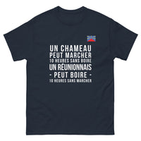 Thumbnail for T-shirt Réunionnais marine - Un chameau peut marcher 10 heures sans boire