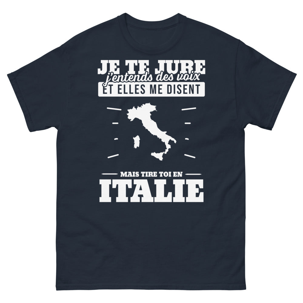 T-shirt Italie marine - Je te jure, j'entends des voix