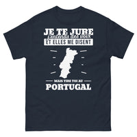 Thumbnail for T-shirt Portugal marine - Je te jure j'entends des voix