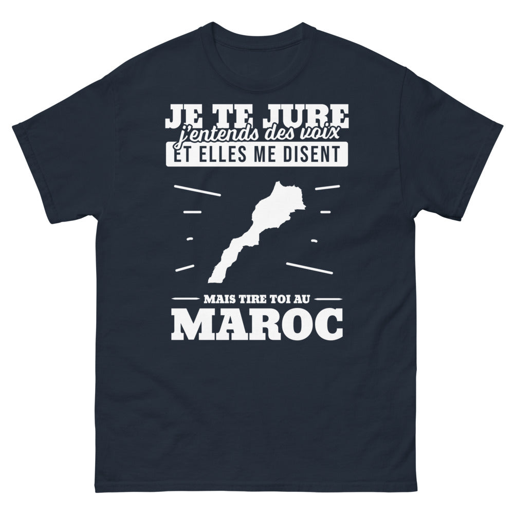 T-shirt Maroc noir dos - Je te jure, j'entends des voix