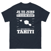 Thumbnail for T-shirt Tahiti marine - Je te jure j'entends des voix