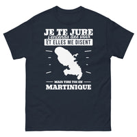Thumbnail for T-shirt Martinique marine - Je te jure j'entends des voix