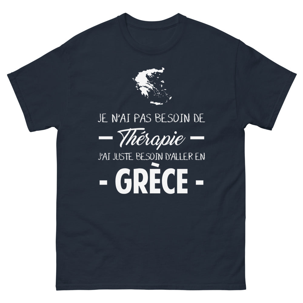 T-shirt Grèce marine - Je n'ai pas besoin de thérapie