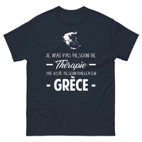 Thumbnail for T-shirt Grèce marine - Je n'ai pas besoin de thérapie