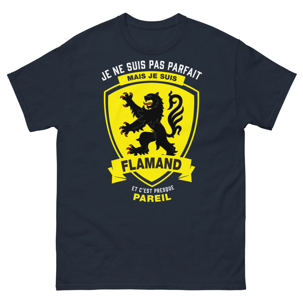 T-shirt Flamand marine - Je ne suis pas parfait mais quasi!