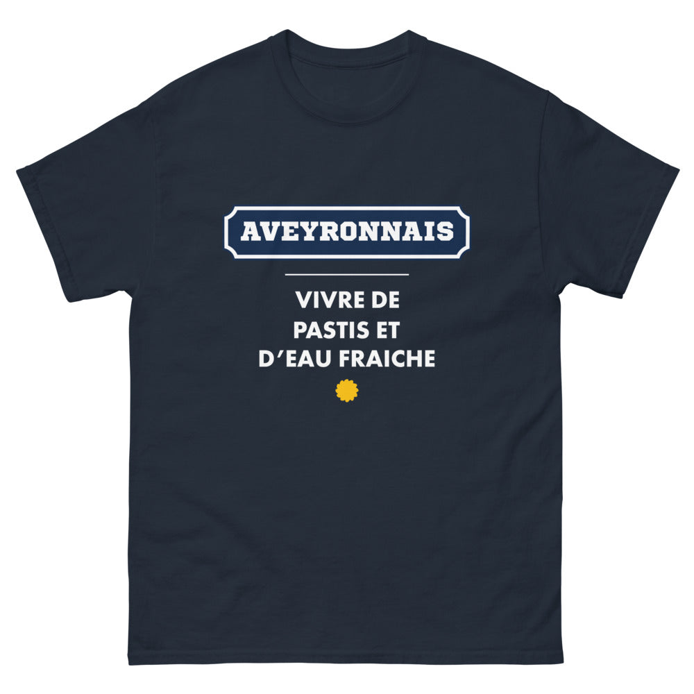 T-shirt Aveyron noir dos - Vivre de Pastis et d'Eau Fraîche