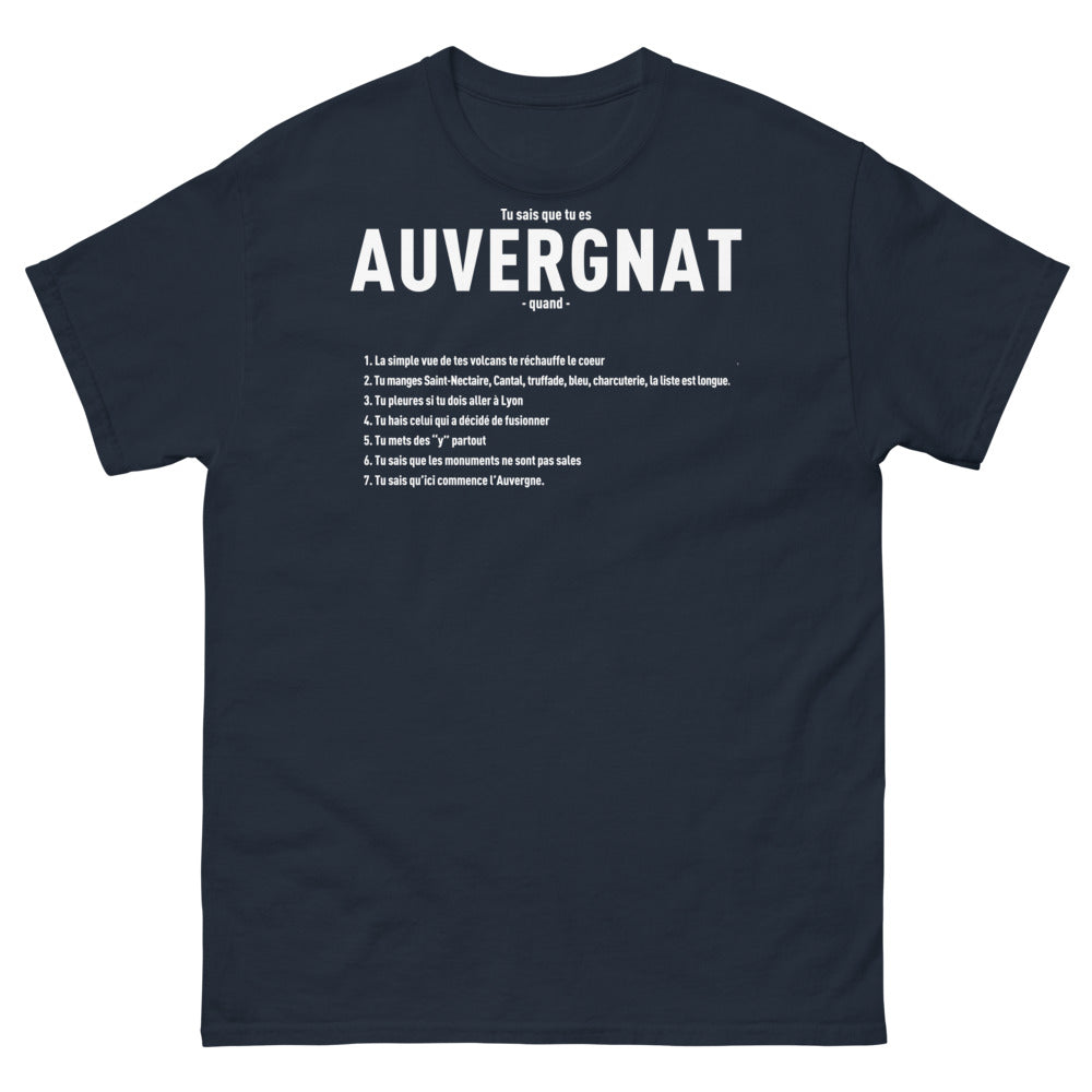 T-shirt Auvergne marine - Tu sais que tu es Auvergnat...