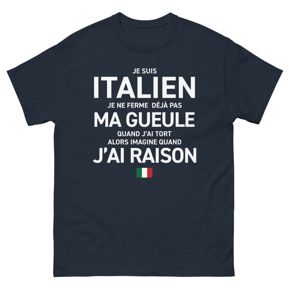T-shirt Italie marine - Je suis Italien, je ne ferme pas ma gueule