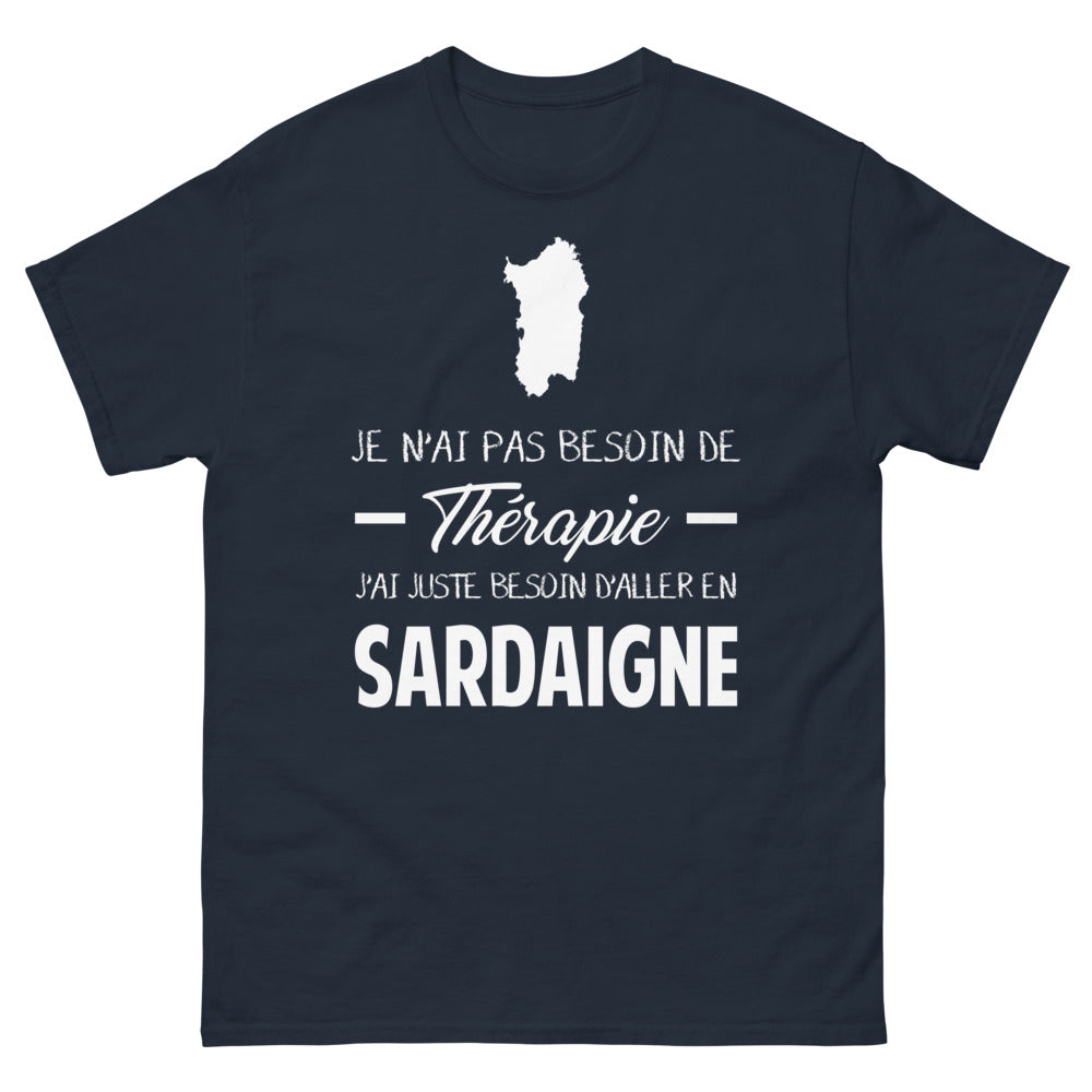 T-shirt Sardaigne marine - Je n'ai pas besoin de thérapie