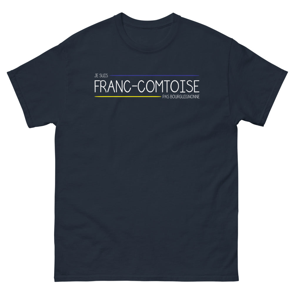 T-shirt Franche-Comté marine - Je suis Franc-Comtoise, Pas Bourguignonne