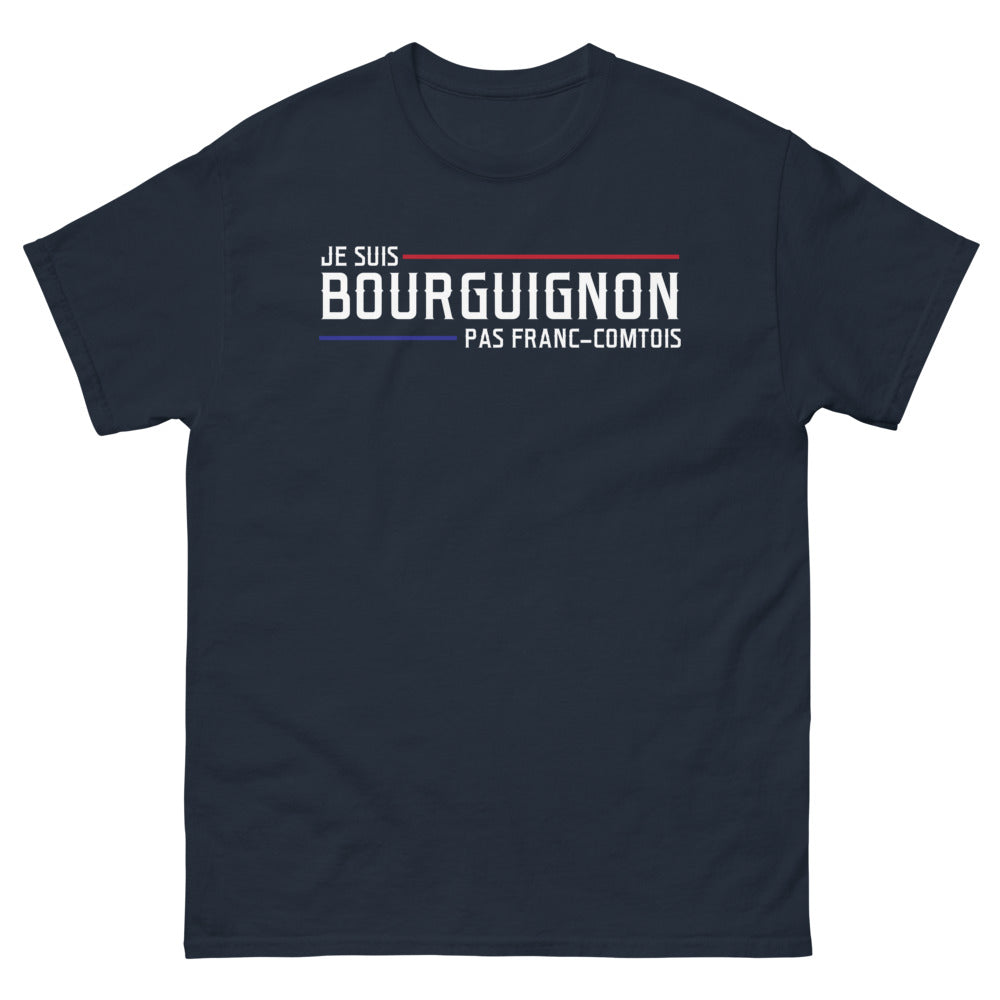T-shirt Bourgogne marine - Je suis Bourguignon, pas Franc-Comtois