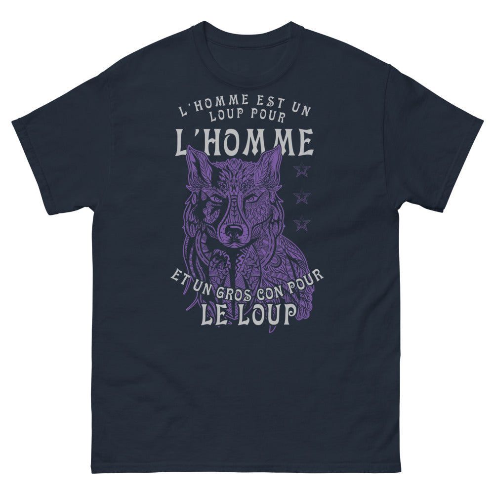 T-shirt Philosophie noir dos - L'homme est un loup pour l'homme