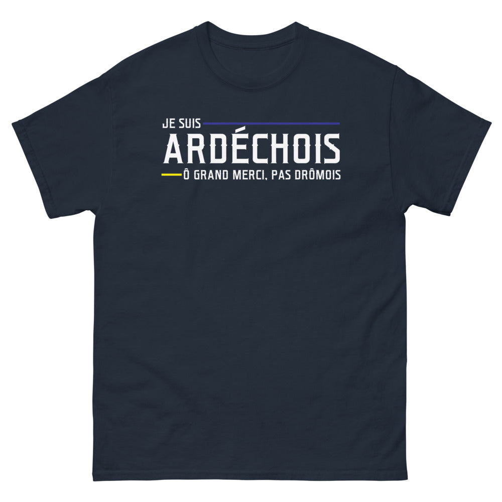 T-shirt Ardéchois marine - Je suis Ardéchois, ô grand merci