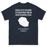 Thumbnail for T-shirt Réunionnais marine - Désolé, cette Italienne est déjà prise