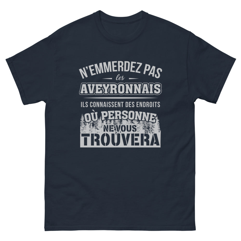T-shirt Aveyron noir dos - N'emmerdez pas les Aveyronnais
