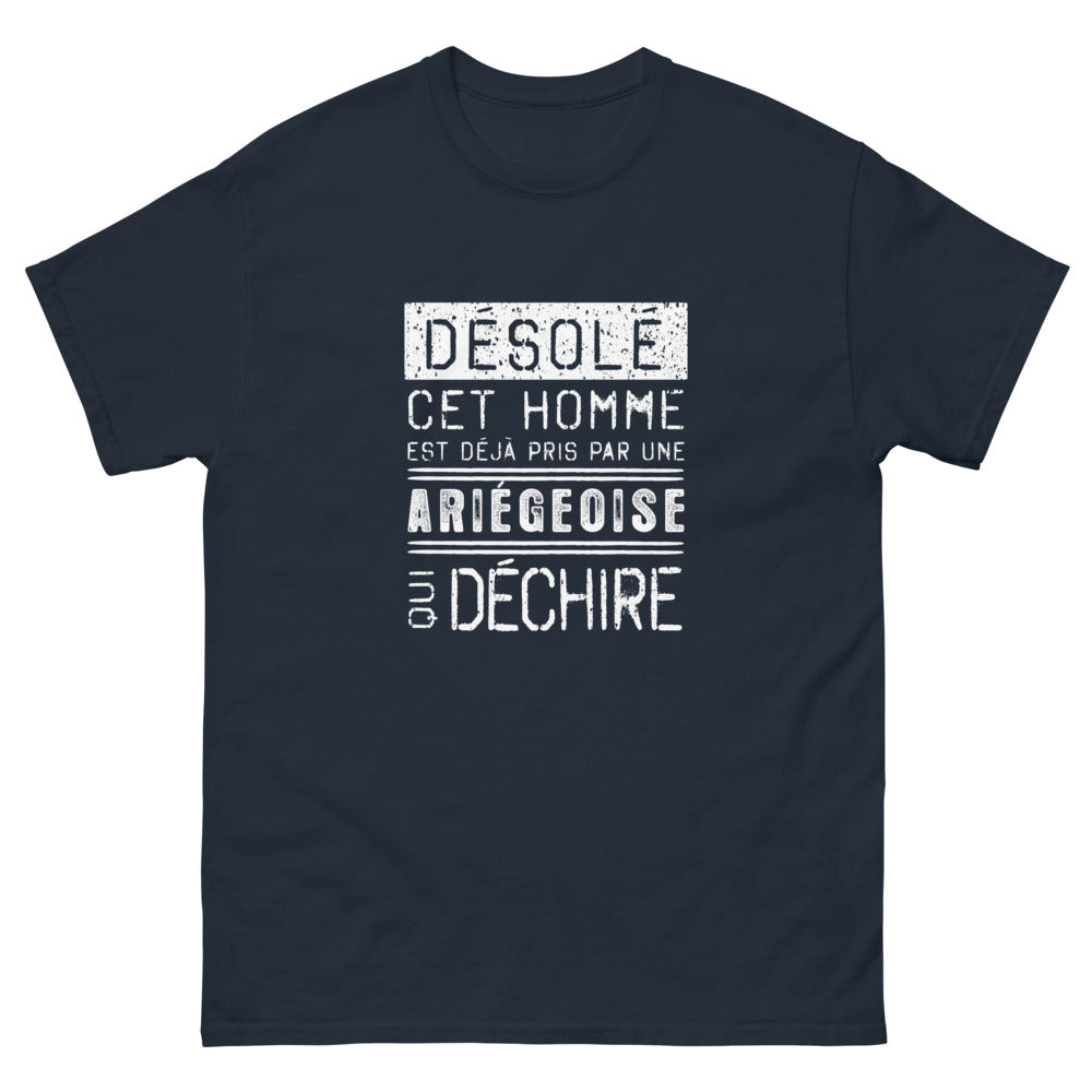 T-shirt Ariège marine - Désolé, cœur pris par une Ariégeoise