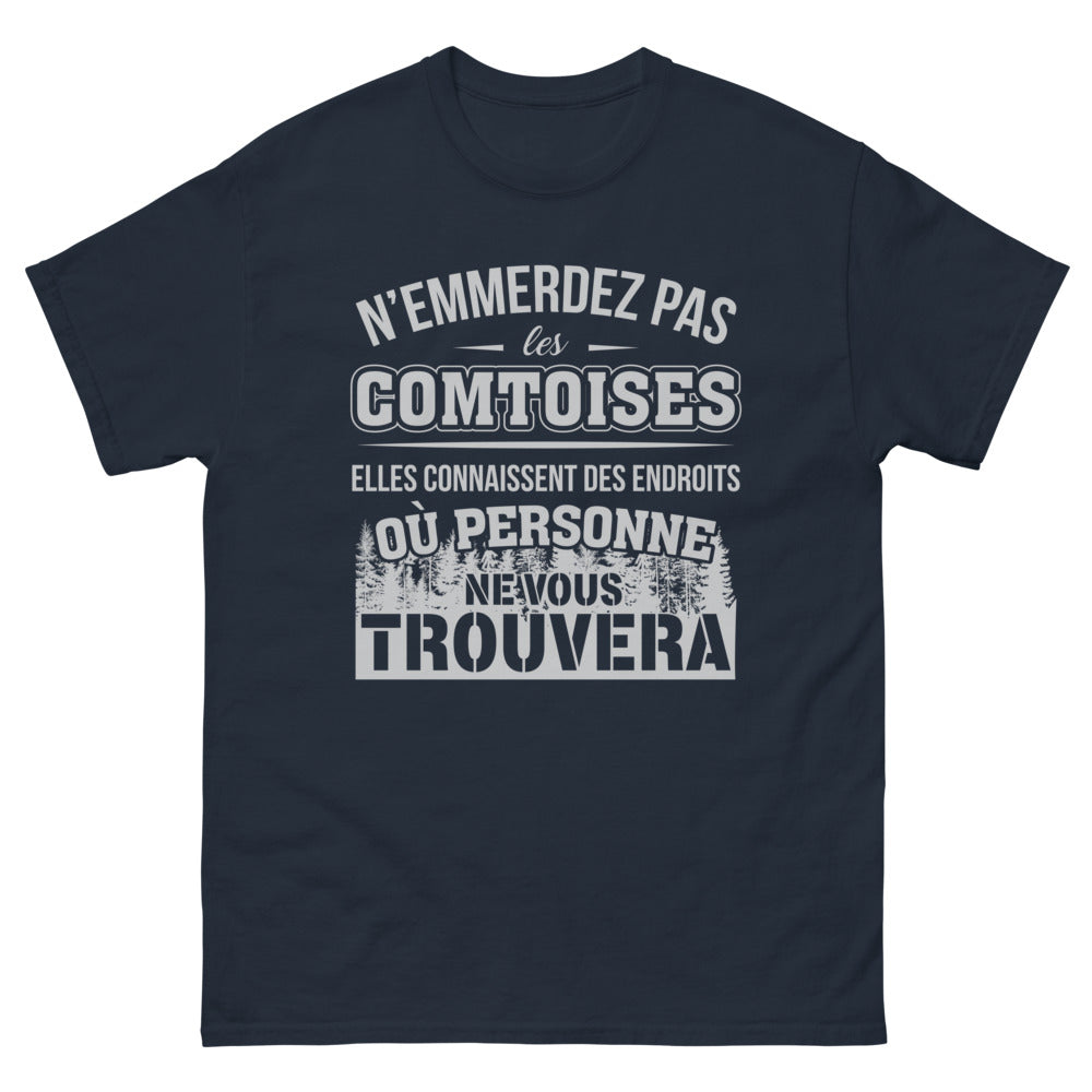 T-shirt Franche-Comté marine - N'emmerdez pas les comtoises